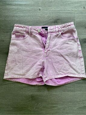 Frank & Oak Pastel Pink Denim Shorts
